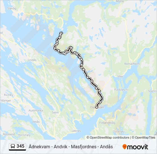 345 Bus Line Map