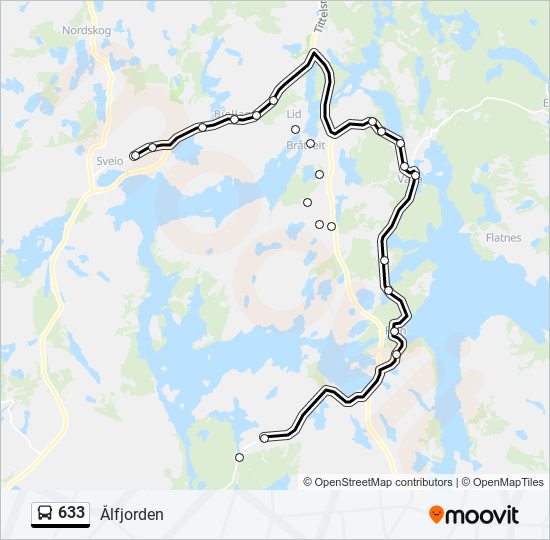 633 bus Line Map