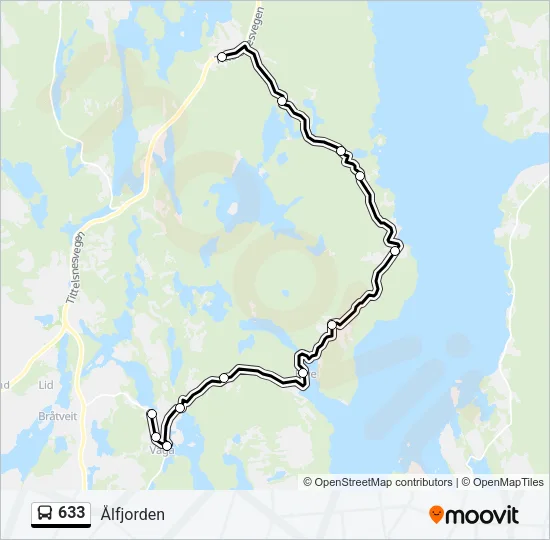 633 Bus Line Map
