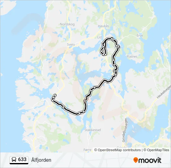 633 Bus Line Map