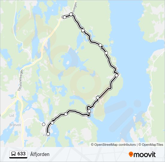 633 bus Line Map