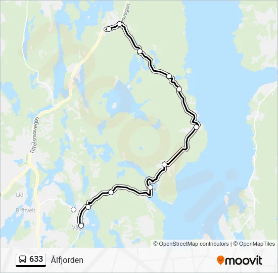 633 Bus Line Map