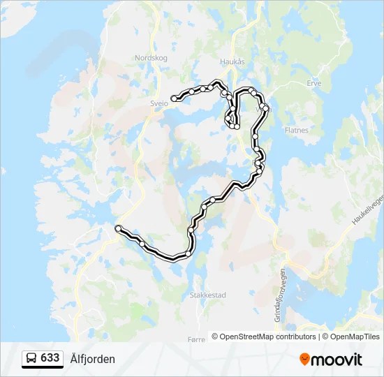 633 Bus Line Map