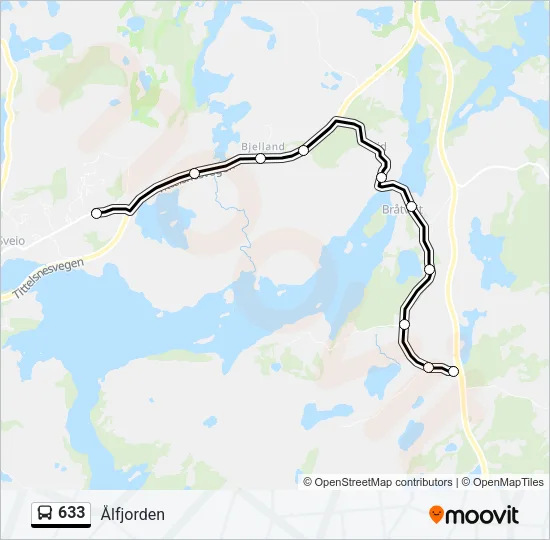 633 Bus Line Map