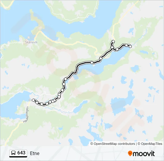 643 Bus Line Map