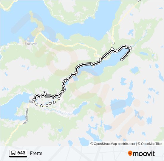 643 Bus Line Map