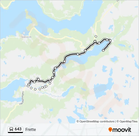 643 Bus Line Map