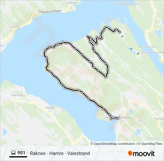 901 Bus Line Map