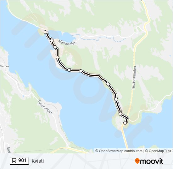 901 Bus Line Map