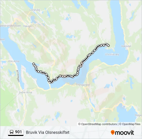 901 Bus Line Map