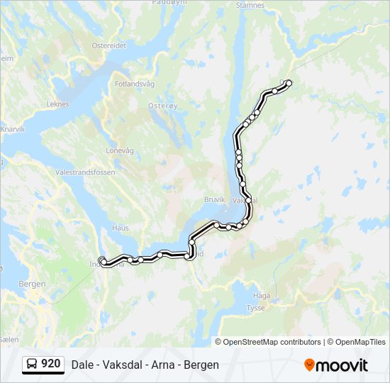 920 Bus Line Map