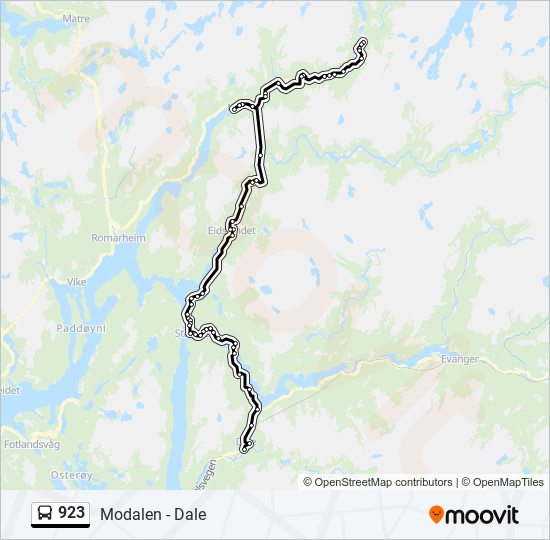 923 bus Line Map