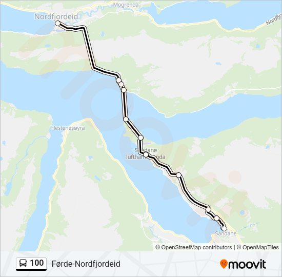 100 Bus Line Map