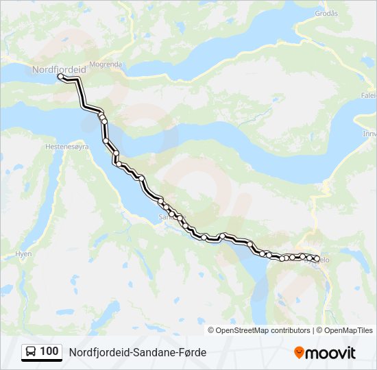 100 Bus Line Map