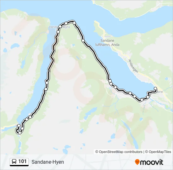 101 Bus Line Map