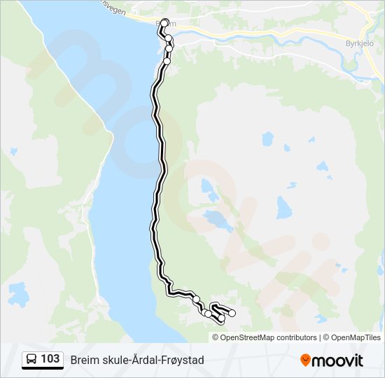 103 Bus Line Map