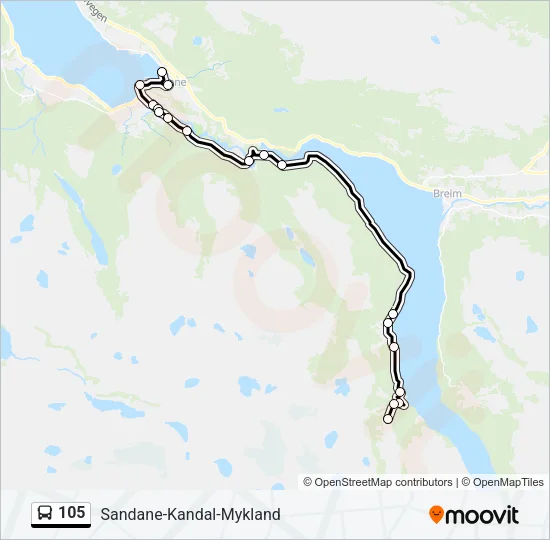 105 Bus Line Map