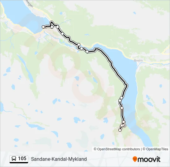 105 Bus Line Map