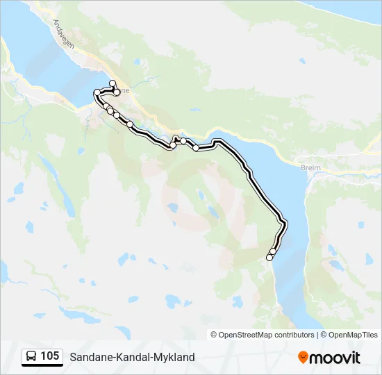 105 Bus Line Map
