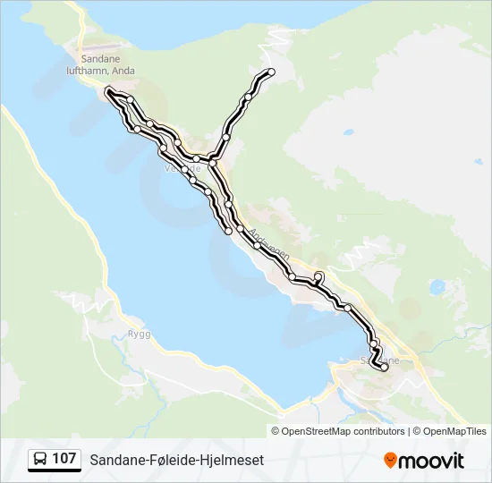 107 Bus Line Map