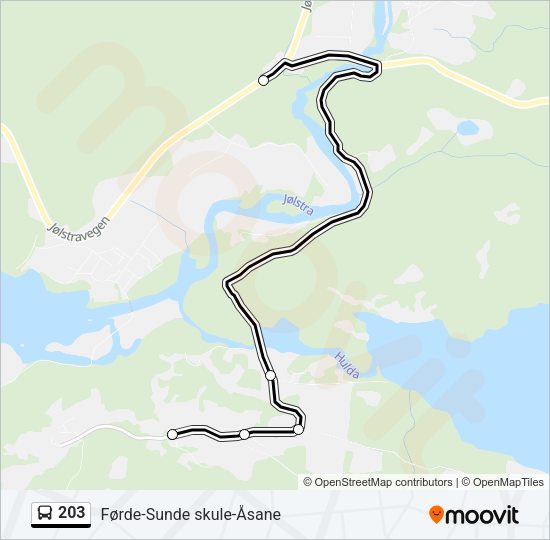 203 Bus Line Map