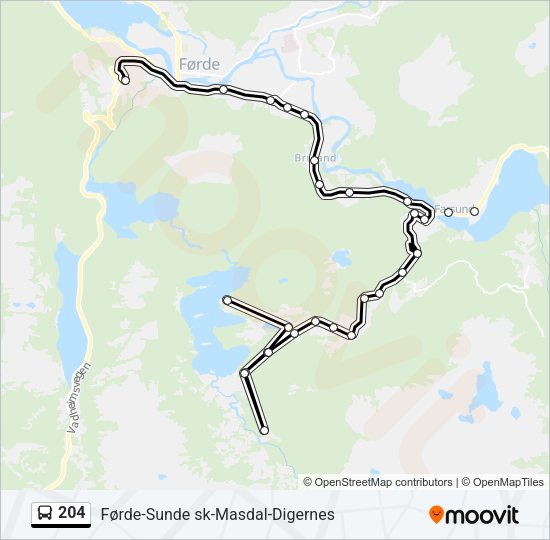 204 Bus Line Map