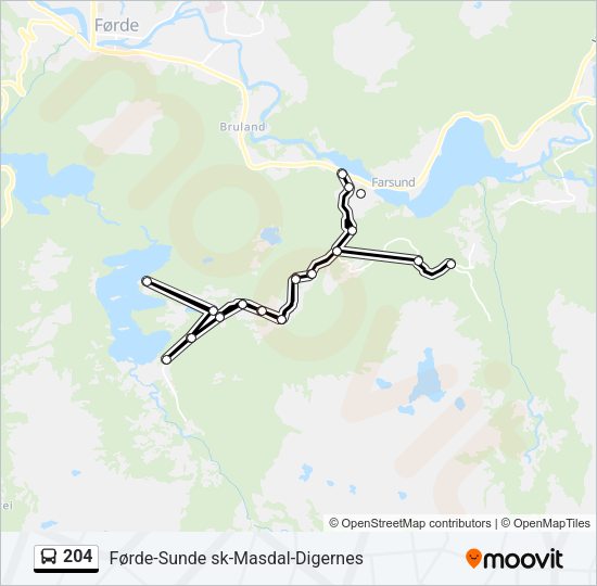 204 Bus Line Map