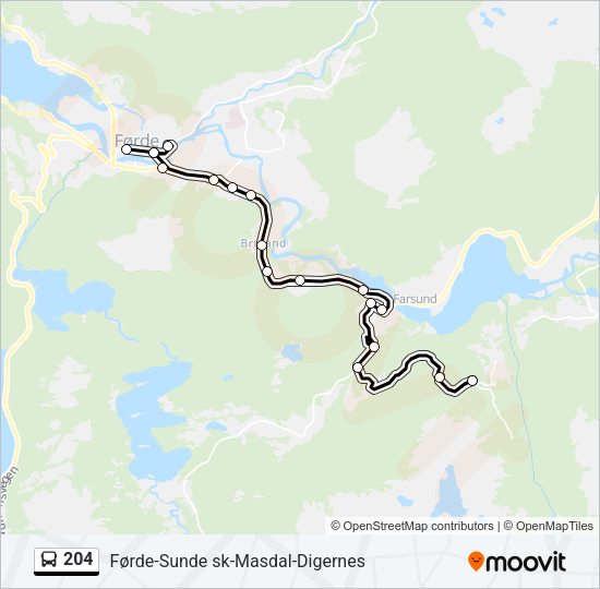 204 Bus Line Map
