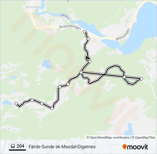 204 Bus Line Map