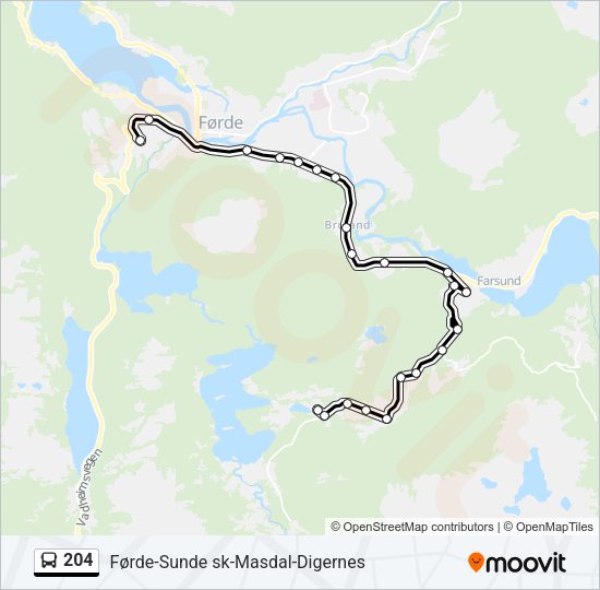 204 Bus Line Map