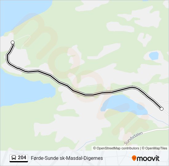 204 Bus Line Map