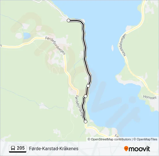 205 Bus Line Map