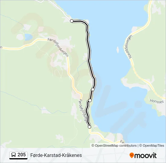 205 Bus Line Map