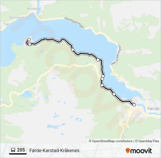 205 Bus Line Map