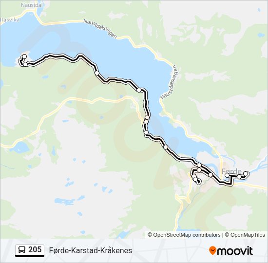 205 Bus Line Map