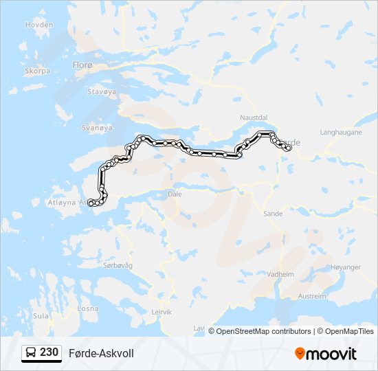 230 bus Line Map