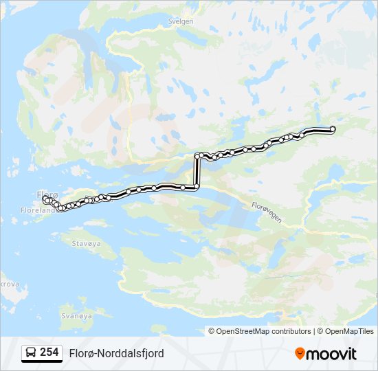 254 bus Line Map