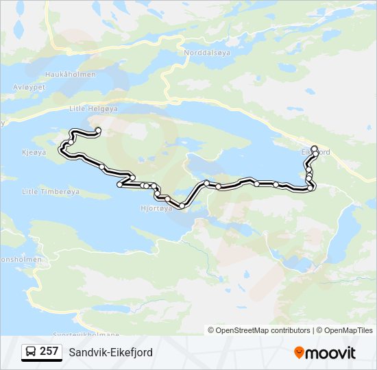 257 Bus Line Map