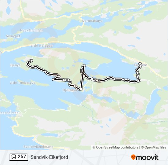 257 Bus Line Map
