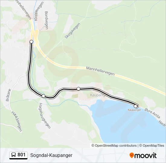 801 Bus Line Map