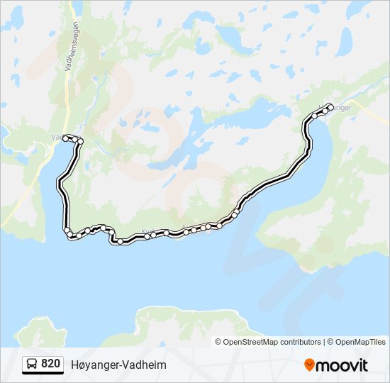 820 bus Line Map