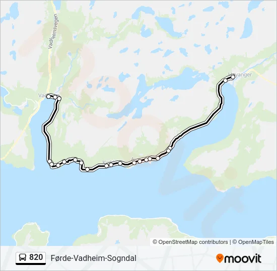 820 Bus Line Map