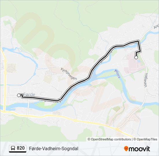 820 Bus Line Map