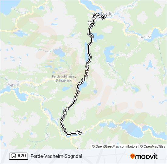 820 Bus Line Map