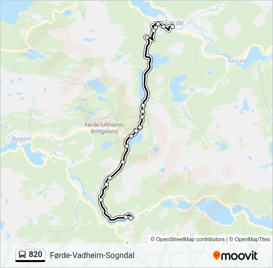 820 Bus Line Map