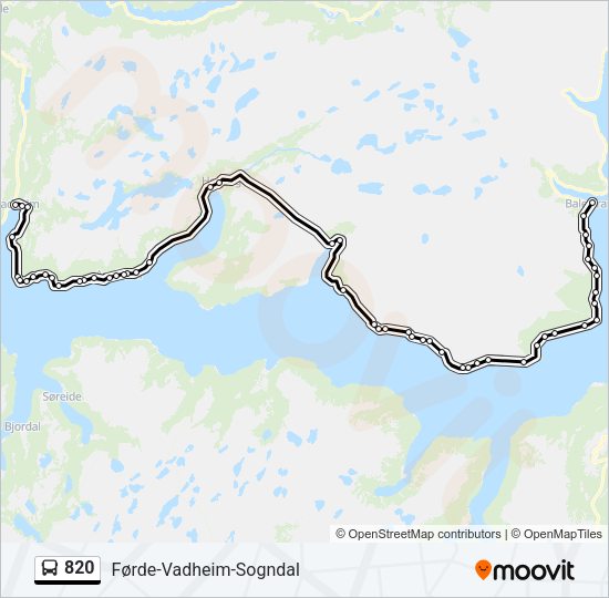 820 Bus Line Map