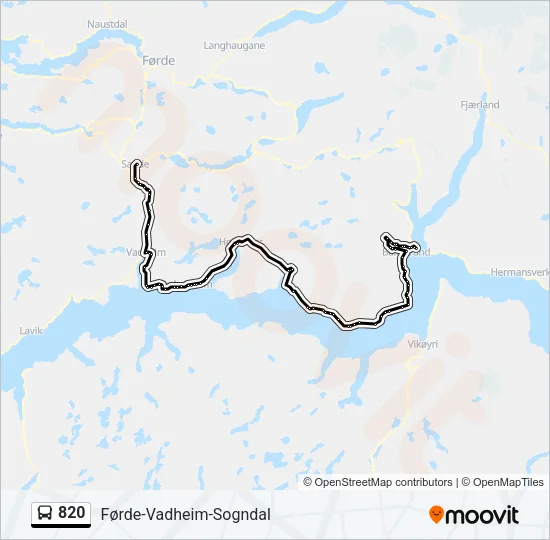 820 Bus Line Map