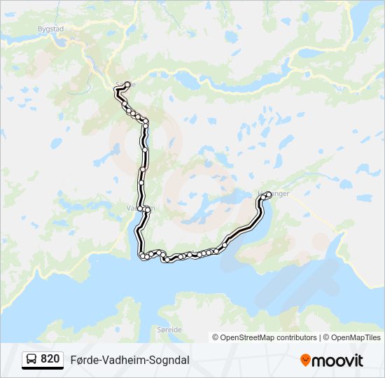 820 Bus Line Map