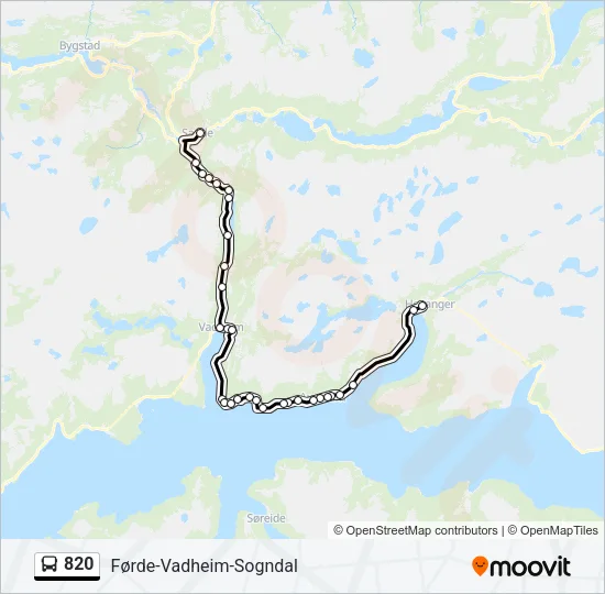 820 Bus Line Map