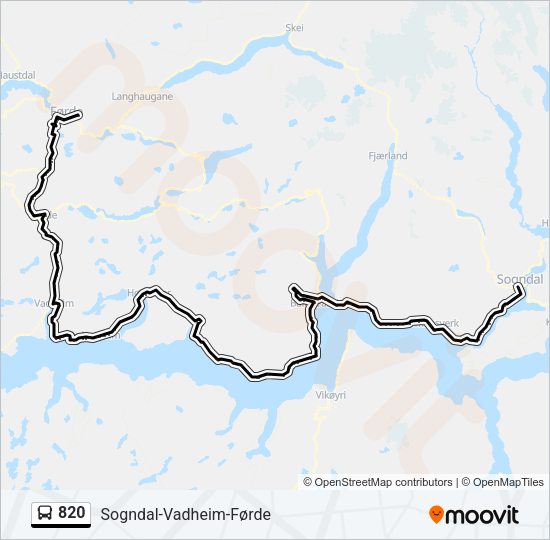 820 Bus Line Map